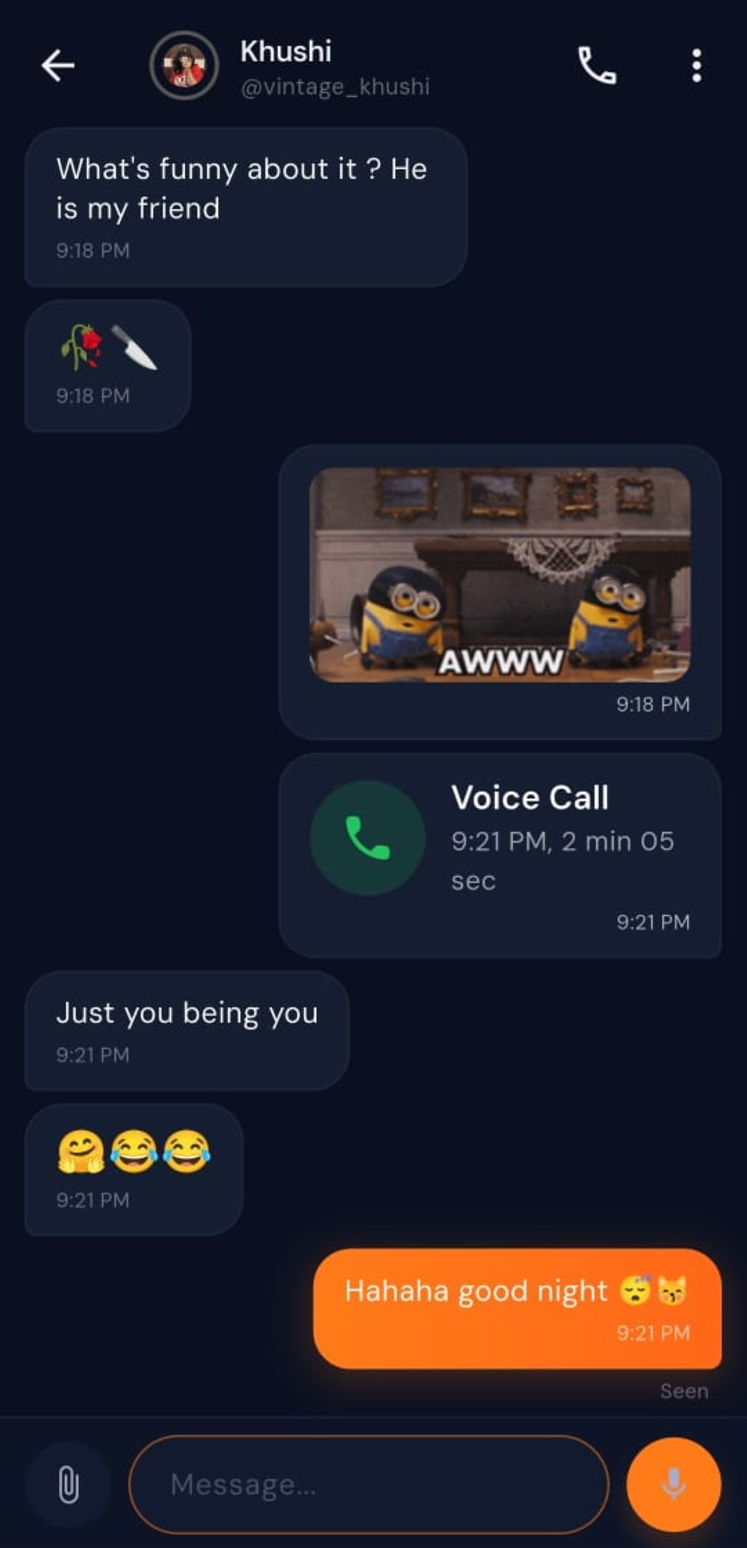 Nearby Folk DMs app screen